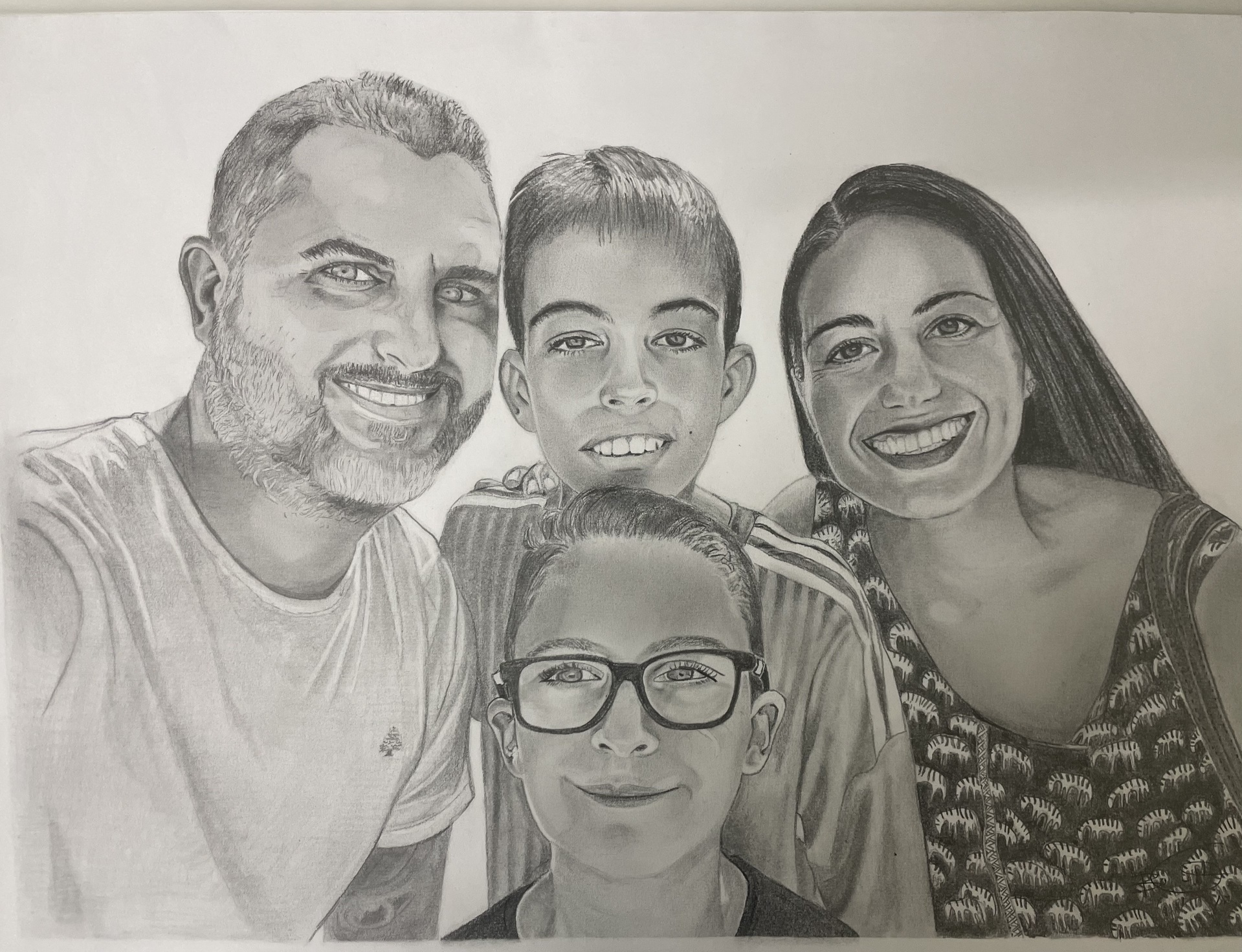 Fotocopias Javipar retrato lapiz de familia